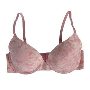 Tahari Floral Padded Underwire Bra 34C Pink